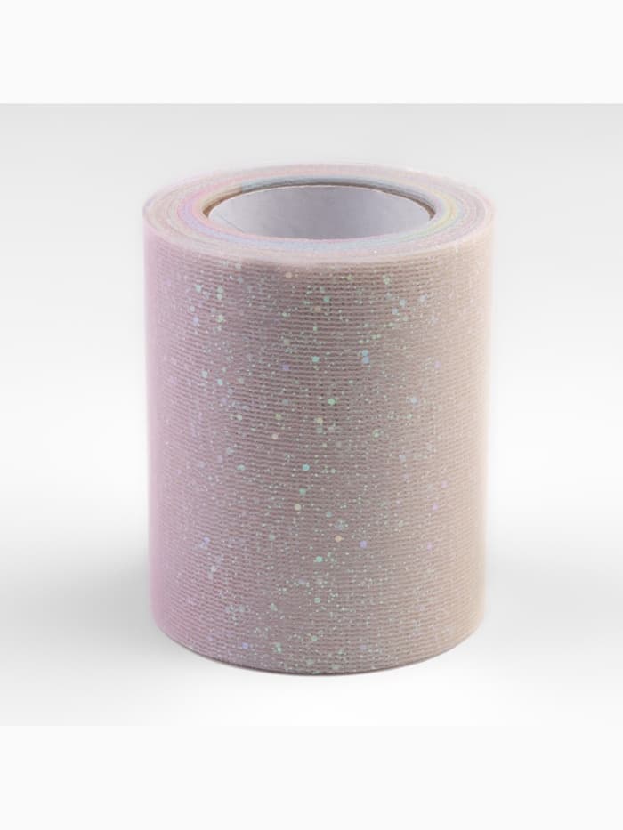 Фатин с глиттером «Радуга», 7.5 см, 9±0.5 м, 11±1 г/м², розовый №1