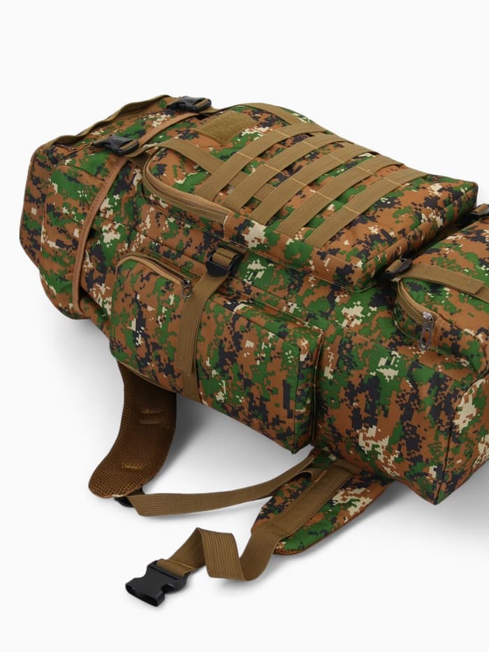 Рюкзак тактический туристический Adventure, 70 л, с карманами, расцветка пиксели, зелёный
