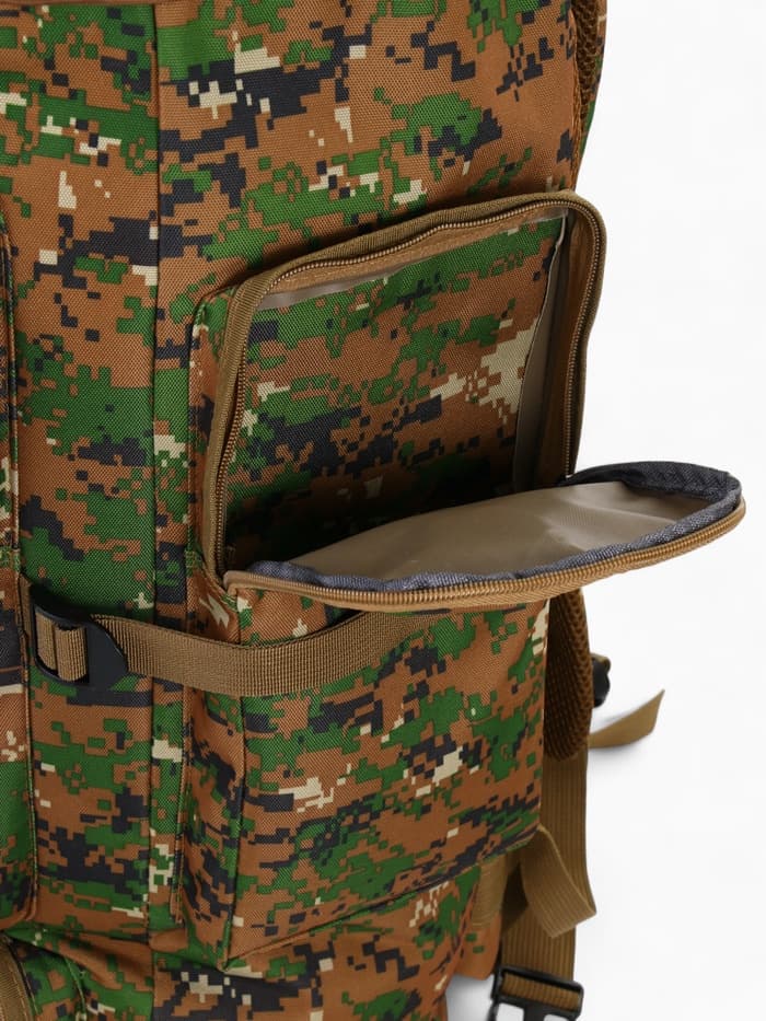 Рюкзак тактический туристический Adventure, 70 л, с карманами, расцветка пиксели, зелёный