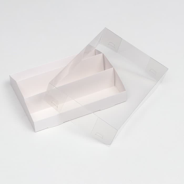 Коробка для макарун, с ложементом, белая 21×16.5×5.5 см