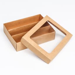 Коробка для макарун, с ложементом, крафт 21×16.5×5.5 см