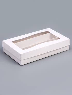 Коробка для макарун, с ложементом, белая 26.5×16.5×5.5 см