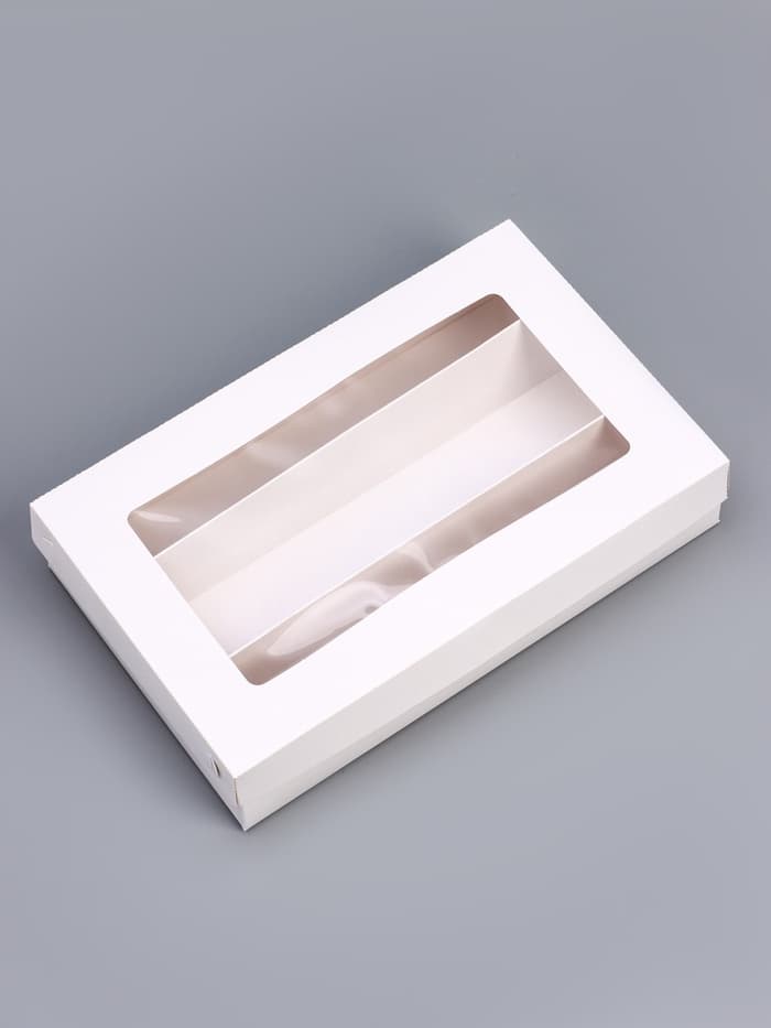 Коробка для макарун, с ложементом, белая 26.5×16.5×5.5 см