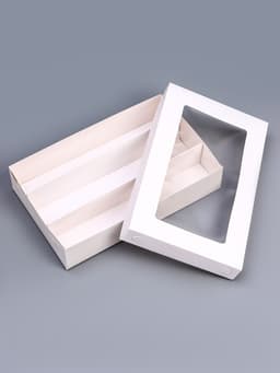 Коробка для макарун, с ложементом, белая 26.5×16.5×5.5 см