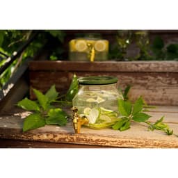 Диспенсер для напитков «Листок», 2.6 л, 18×12×15 см, стекло