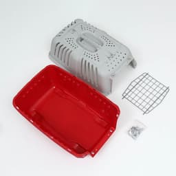 Переноска для животных, 47×30×35 см, вес до 9 кг, пластик, красная