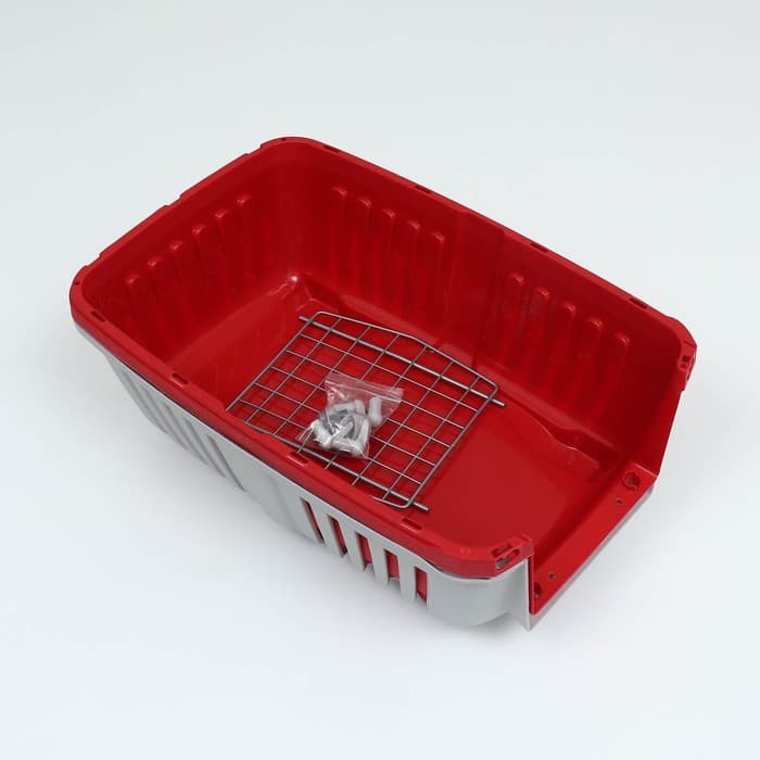 Переноска для животных, 47×30×35 см, вес до 9 кг, пластик, красная