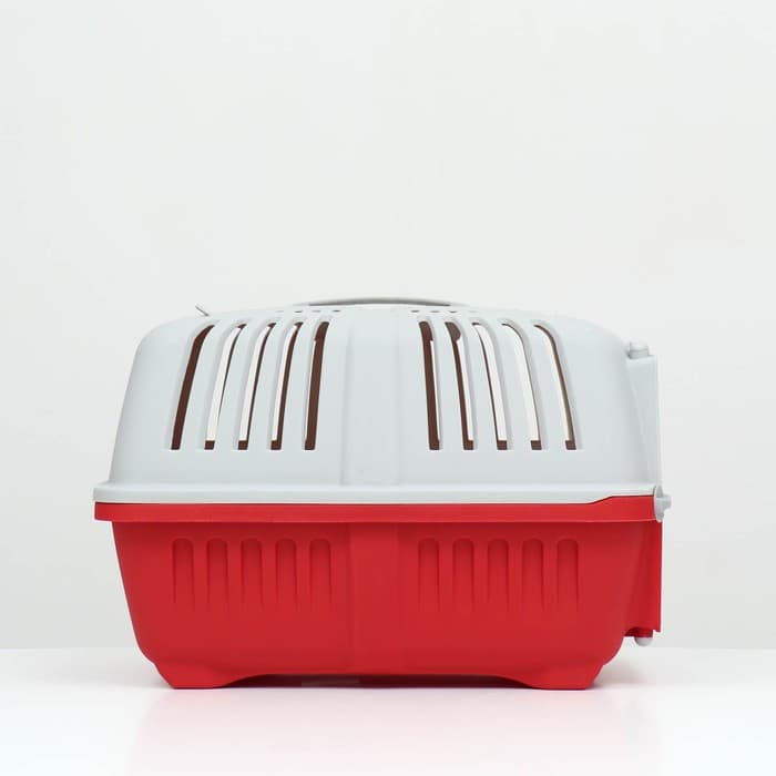 Переноска для животных, 47×30×35 см, вес до 9 кг, пластик, красная
