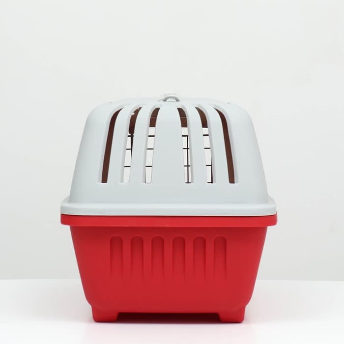 Переноска для животных, 47×30×35 см, вес до 9 кг, пластик, красная