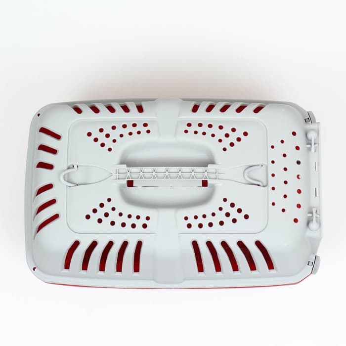 Переноска для животных, 47×30×35 см, вес до 9 кг, пластик, красная