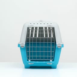 Переноска для животных, 47×30×35 см, вес до 9 кг, пластик, синяя
