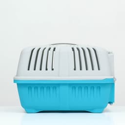 Переноска для животных, 47×30×35 см, вес до 9 кг, пластик, синяя