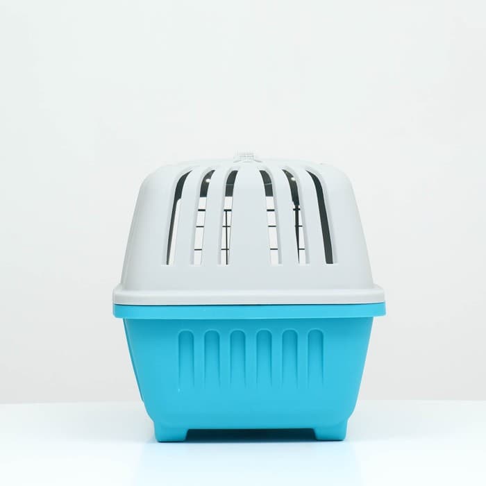 Переноска для животных, 47×30×35 см, вес до 9 кг, пластик, синяя