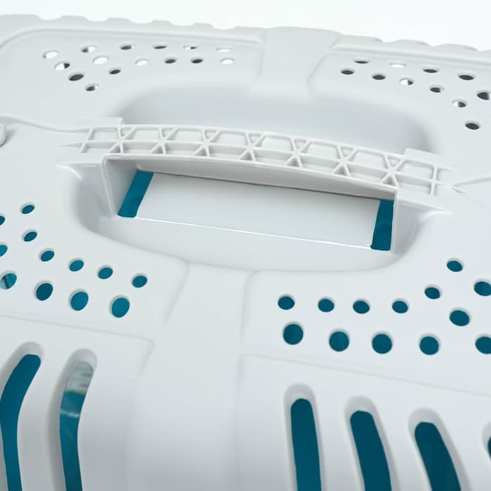 Переноска для животных, 47×30×35 см, вес до 9 кг, пластик, синяя