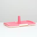 Туалет для собак, 47×34×5.5 см, с сеткой и столбиком, пластик, розовый