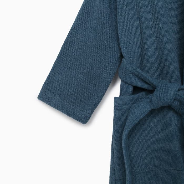 Халат махровый детский «Этель. Всегда первый», размер 32, морская волна