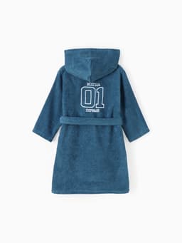 Халат махровый детский «Этель. Всегда первый», размер 32, морская волна