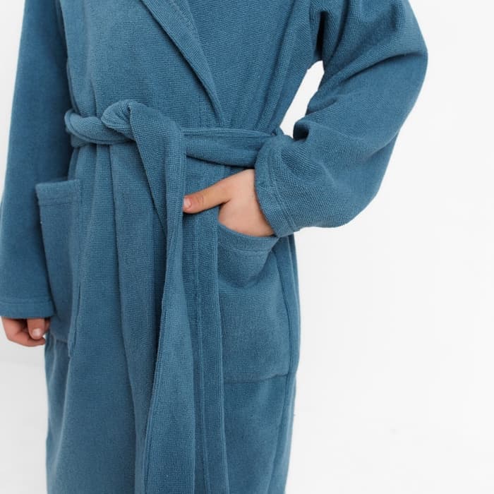 Халат махровый детский «Этель. Всегда первый», размер 30, синий