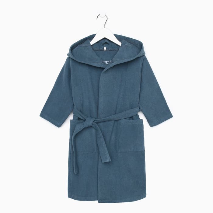 Халат махровый детский «Этель. Всегда первый», размер 30, синий