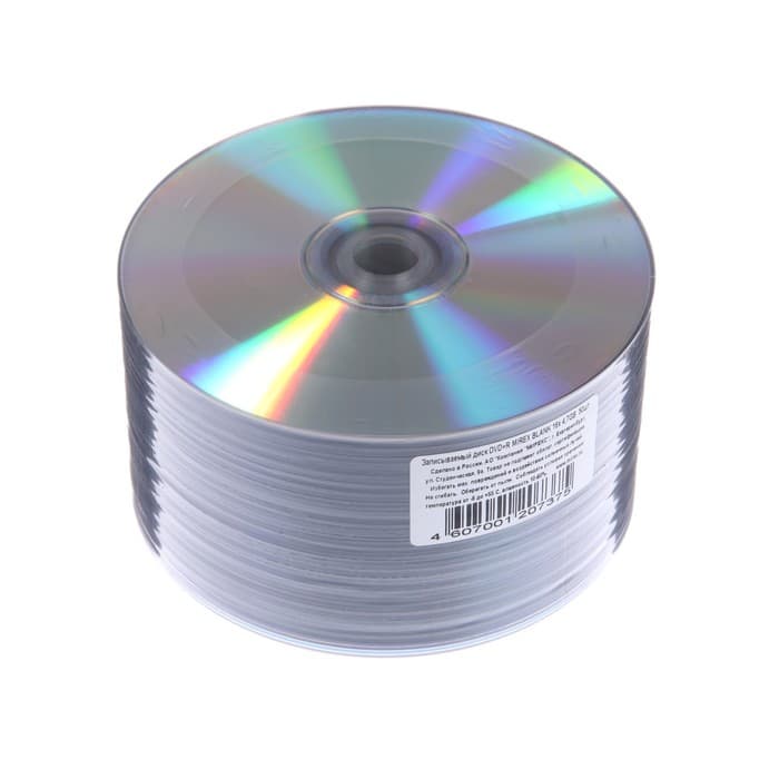 Диск DVD+R Mirex Blank 50, 16х, 4.7 Гб, 1 шт.