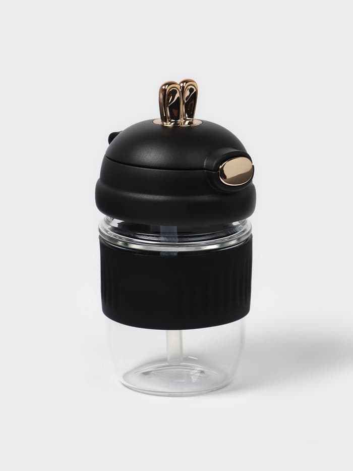 Бутылка для воды «Ушки», 350 мл, 9.5×9×17 см, стекло, МИКС