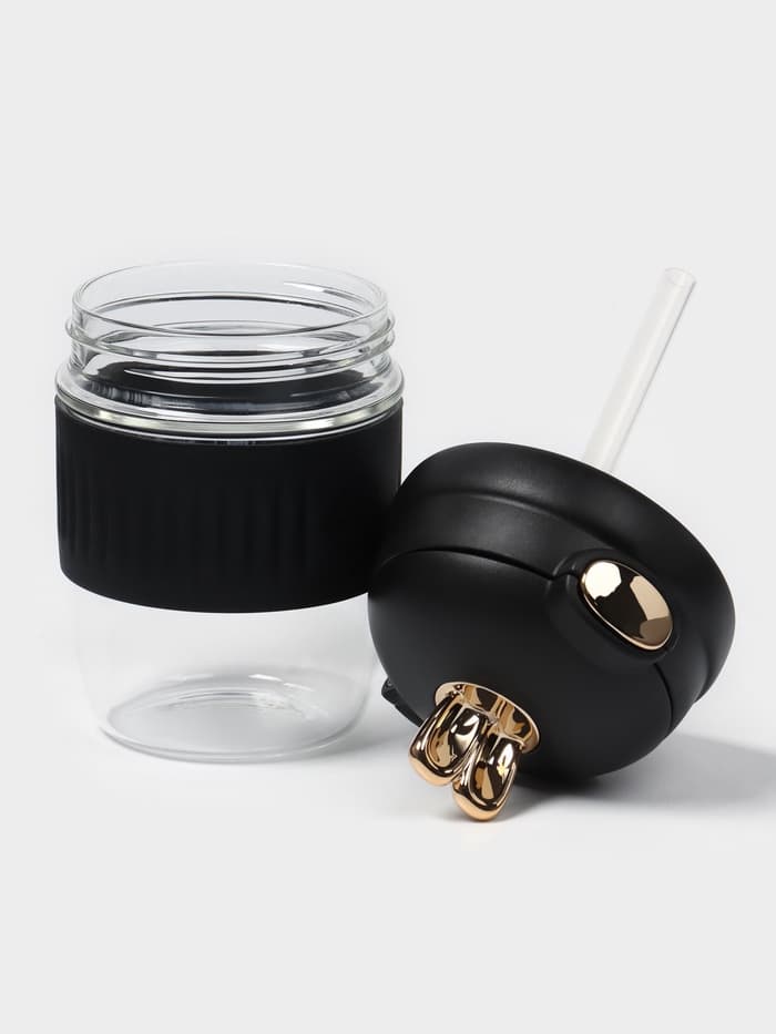 Бутылка для воды «Ушки», 350 мл, 9.5×9×17 см, стекло, МИКС