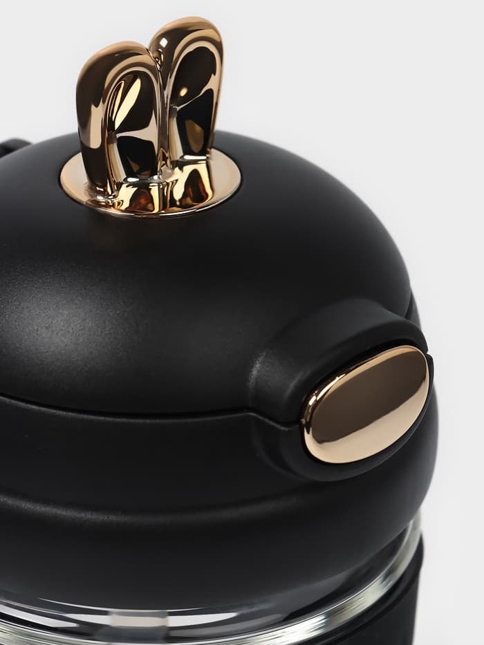 Бутылка для воды «Ушки», 350 мл, 9.5×9×17 см, стекло, МИКС