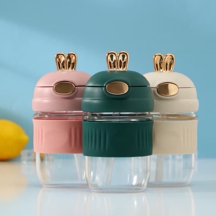 Бутылка для воды «Ушки», 350 мл, 9.5×9×17 см, стекло, МИКС