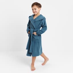 Халат махровый детский «Этель. Джентльмен», размер 34 (122-128 см), синий