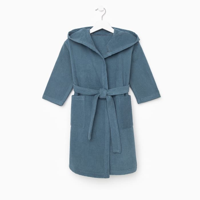 Халат махровый детский «Этель. Джентльмен», размер 34 (122-128 см), синий