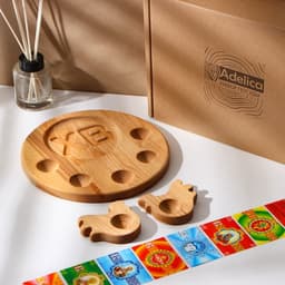 Пасхальный набор Adelica: подставка под яйцо и кулич, 2 подставки под яйцо, термонаклейки в подарок