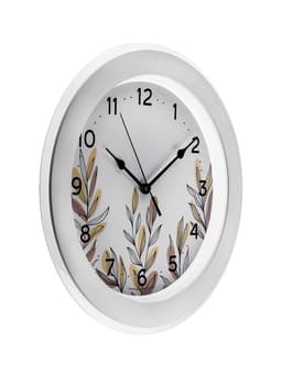 Часы настенные интерьерные «Листья», d=30 см, белые