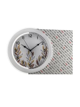 Часы настенные интерьерные «Листья», d=30 см, белые