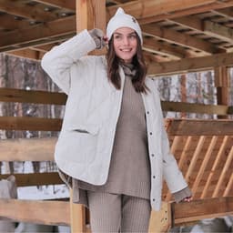 Куртка стёганая женская демисезонная MIST Oversize, размер 44, молочная