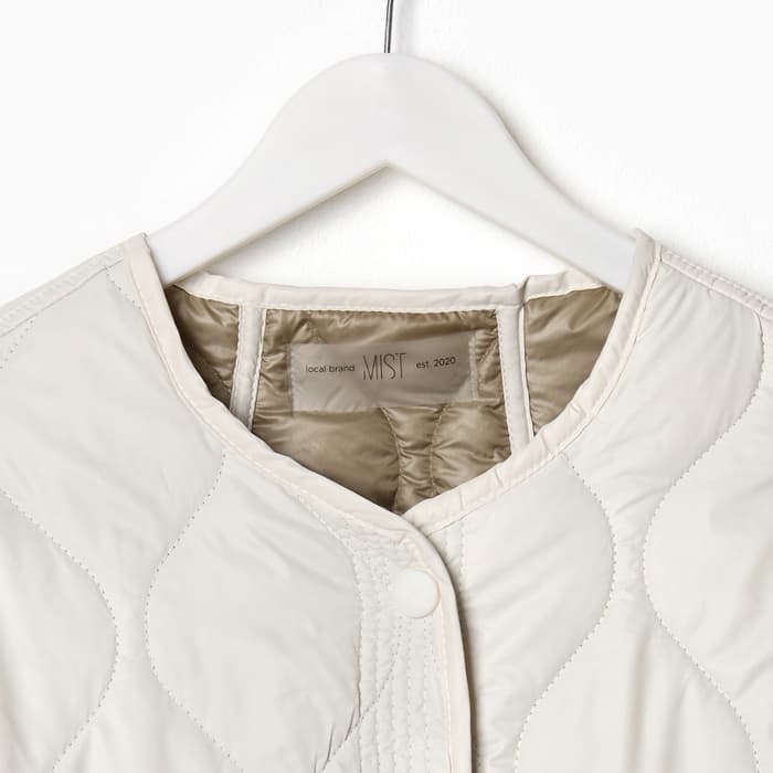 Куртка стёганая женская демисезонная MIST Oversize, размер 46, молочная