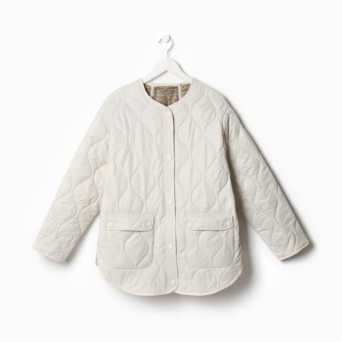 Куртка стёганая женская демисезонная MIST Oversize, размер 50, молочная