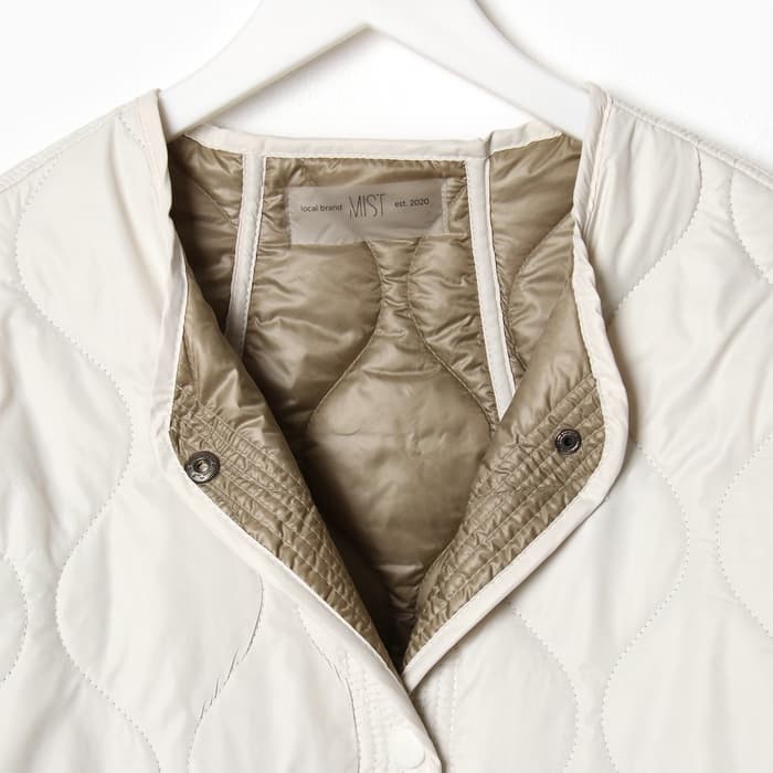 Куртка стёганая женская демисезонная MIST Oversize, размер 50, молочная