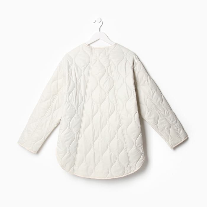 Куртка стёганая женская демисезонная MIST Oversize, размер 50, молочная