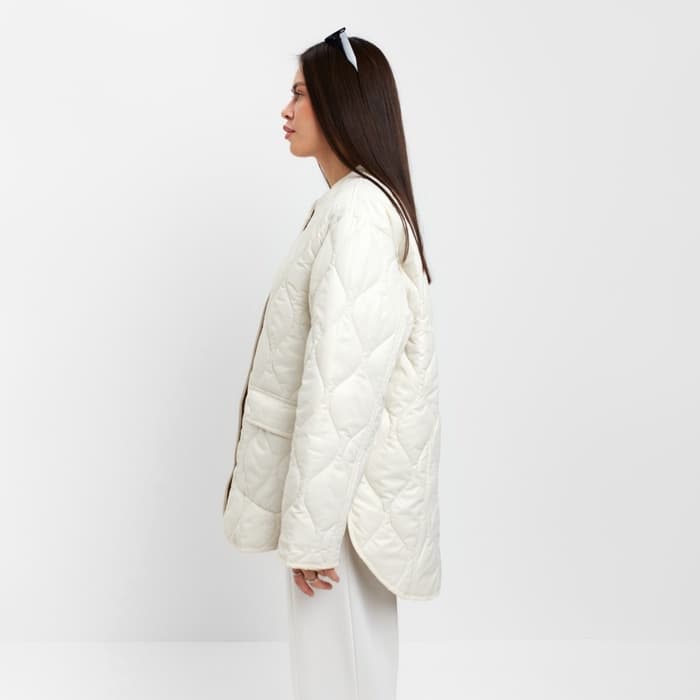 Куртка стёганая женская демисезонная MIST Oversize, размер 50, молочная
