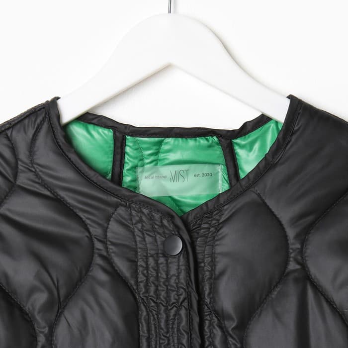 Куртка стёганая женская демисезонная MIST Oversize, размер 46, чёрная