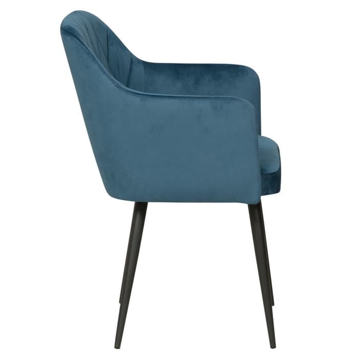 Стул мягкий для кухни «Киото», обивка велюр, тенерифе океан, цвет синий/чёрный