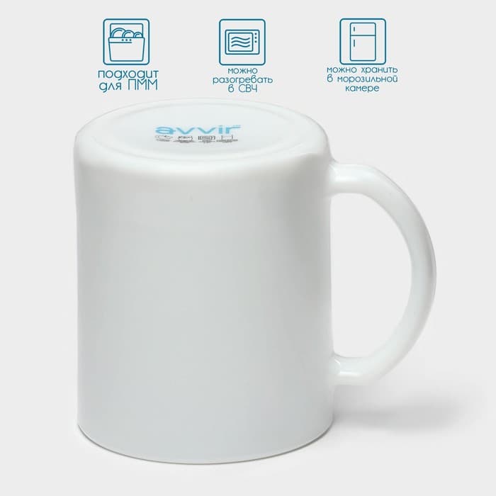 Кружка Avvir «Чайная», 320 мл, стеклокерамика, белая