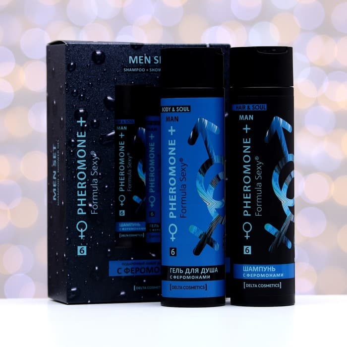 Подарочный набор косметики мужской Formula Sexy №6, гель для душа, 250 мл+шампунь, 250 мл (по мотивам Blue Label (Givenchy)