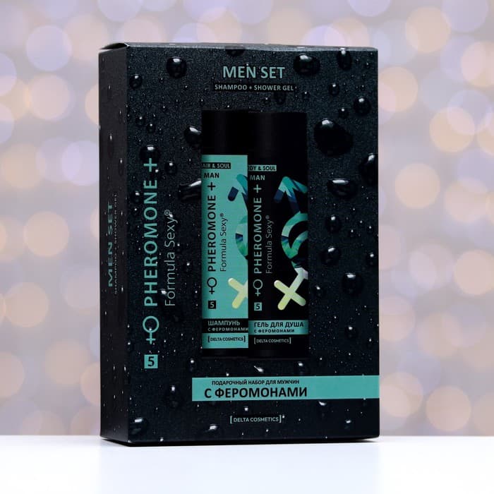 Подарочный набор косметики мужской Formula Sexy №5, гель для душа 250 мл+шампунь 250 мл (по мотивам Egoiste Platinum (Chanel)