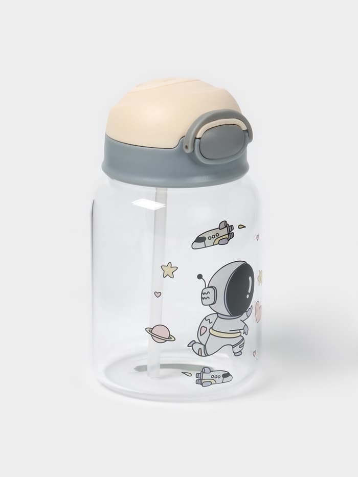 Бутылка для воды «Космонавты», 450 мл, 8.2×15 см, стекло, рисунок и МИКС