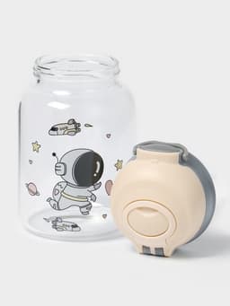 Бутылка для воды «Космонавты», 450 мл, 8.2×15 см, стекло, рисунок и МИКС