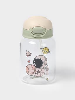 Бутылка для воды «Космонавты», 450 мл, 8.2×15 см, стекло, рисунок и МИКС