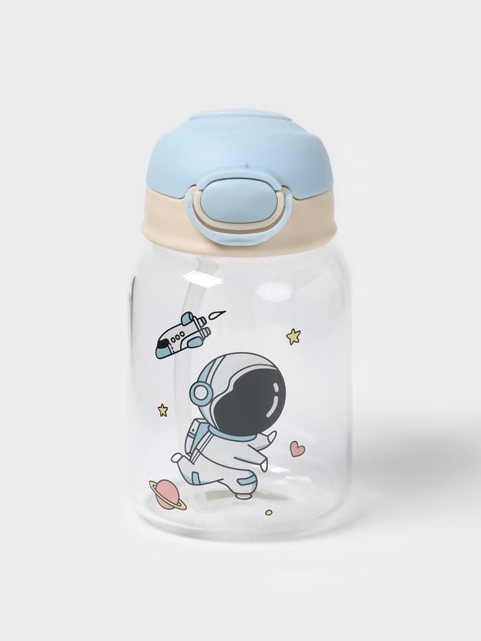 Бутылка для воды «Космонавты», 450 мл, 8.2×15 см, стекло, рисунок и МИКС