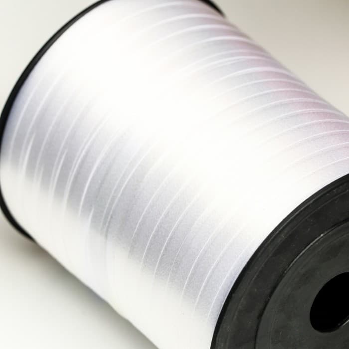 Лента для декора, подарков и шаров, жемчужная, белая, 0.5 см × 500 ярдов