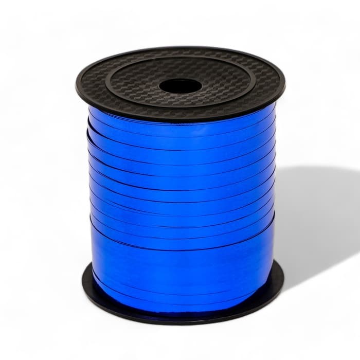 Лента для декора и подарков, синий, металлизированная, 0.5 см × 250 м